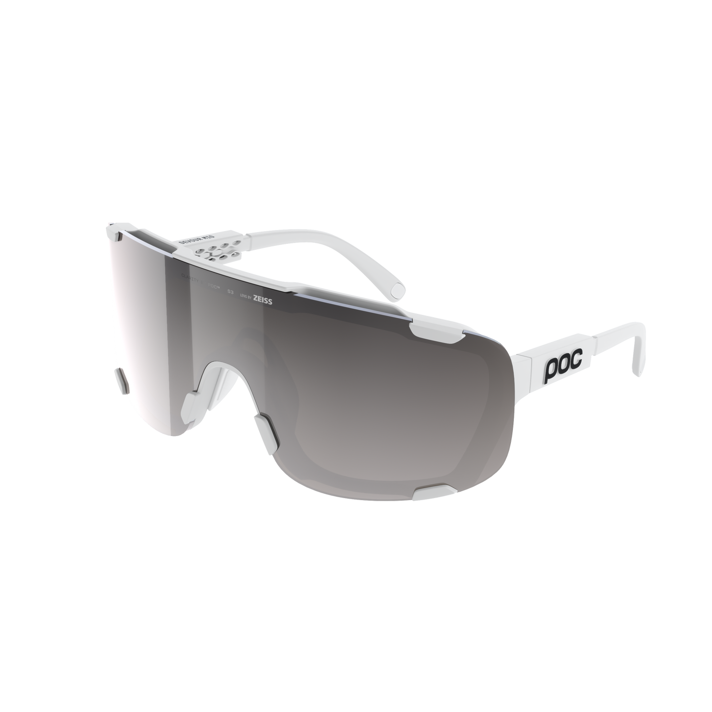 Lunettes POC DEVOUR MID Blanc Verre Clarity Road Sunny Silver