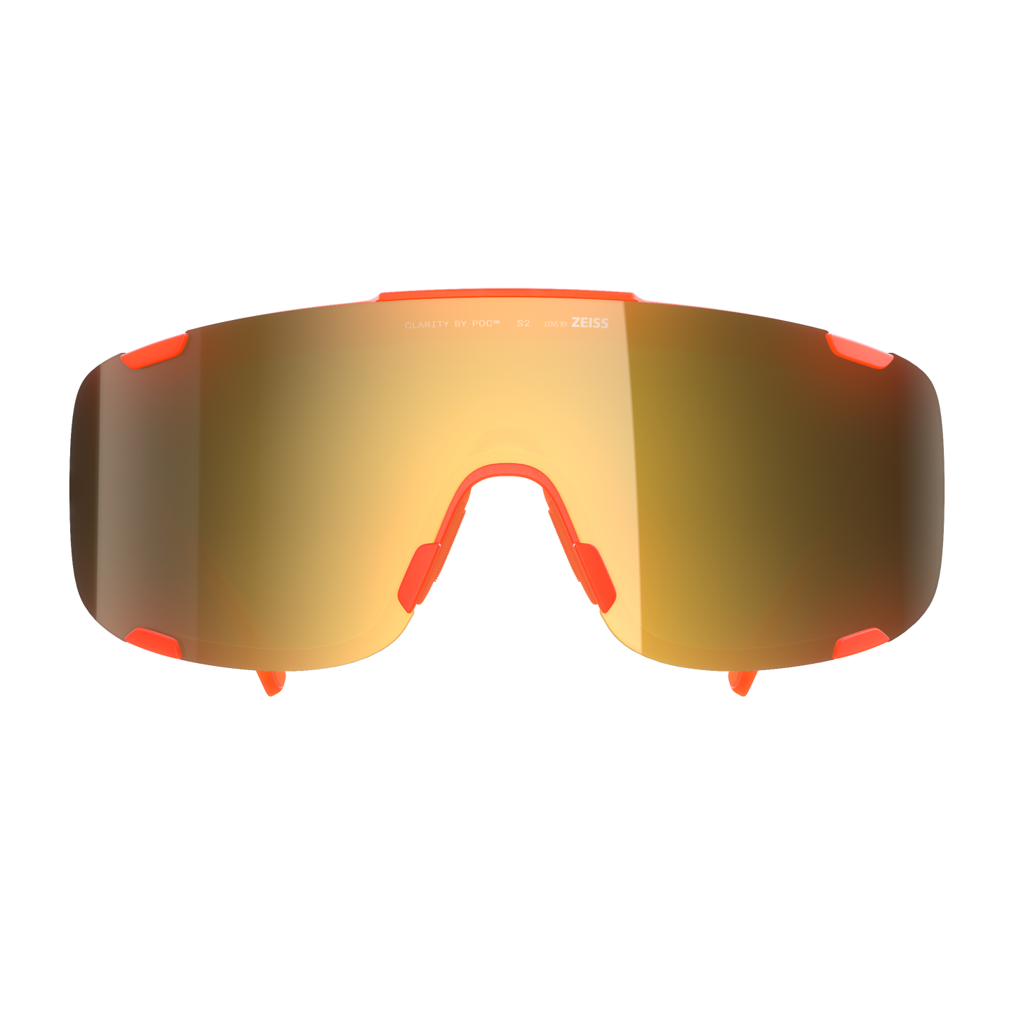 Lunettes POC DEVOUR MID Orange Fluo Translucide Verre Clarity Road Partly Sunny Gold