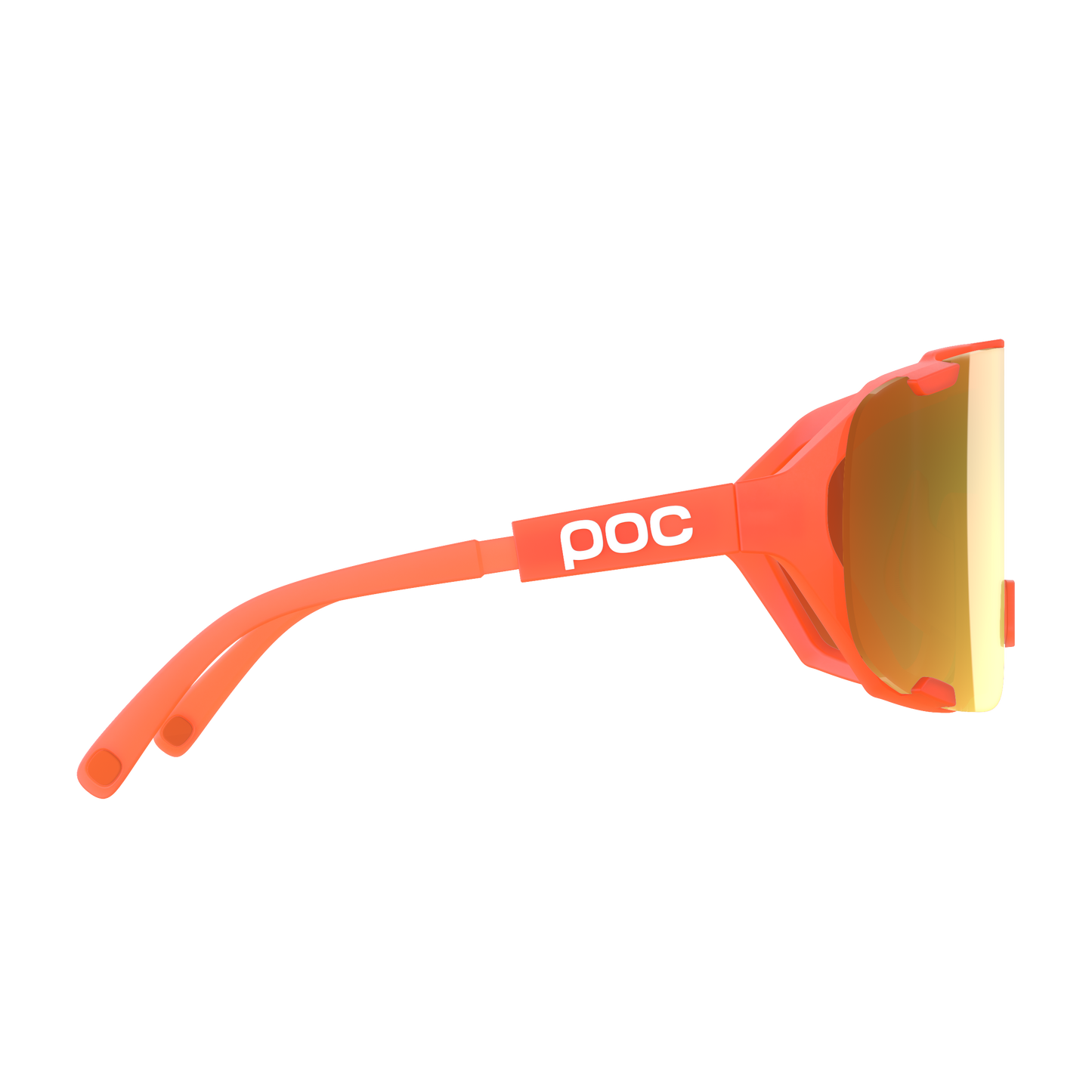 Lunettes POC DEVOUR MID Orange Fluo Translucide Verre Clarity Road Partly Sunny Gold