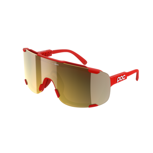 Lunettes POC DEVOUR MID Rouge Verre Clarity Road Partly Sunny Gold