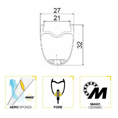 Roue Arrière MAVIC COSMIC SLR 32 DISC Tubeless Ready (Center Lock) 2025