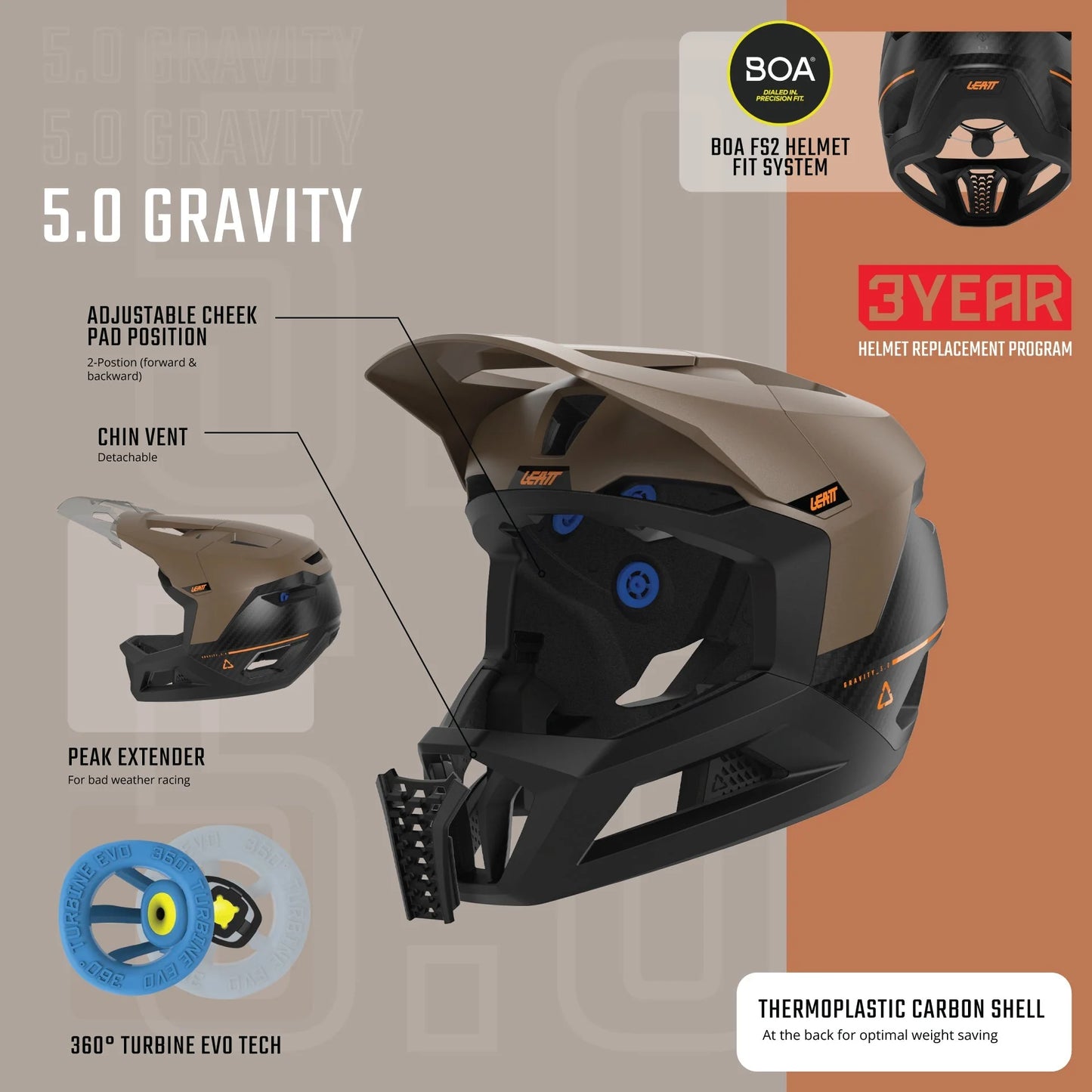 Casque VTT LEATT MTB GRAVITY 5.0 Noir