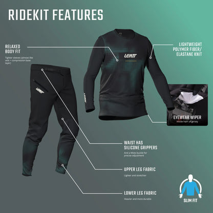 Kit Maillot + Pantalon LEATT MTB GRAVITY 1.0 Noir