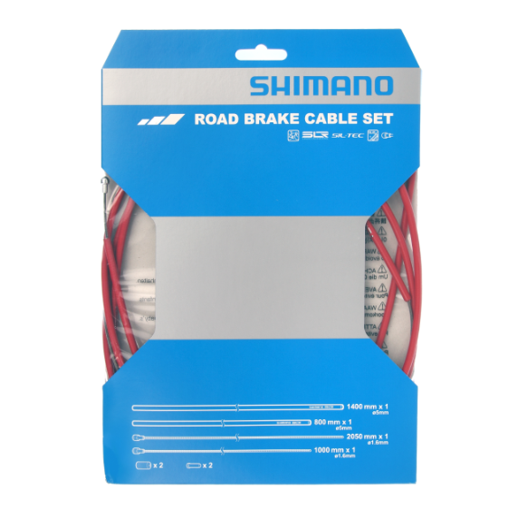 Kit de Câbles et Gaines de Frein SHIMANO PTFE Rouge