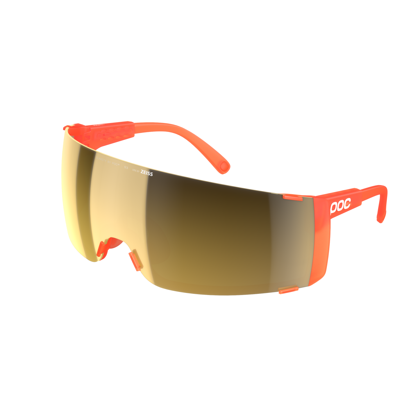 Lunettes POC PROPEL Fluorescent Orange Translucide Verre Clarity Road Sunny Gold