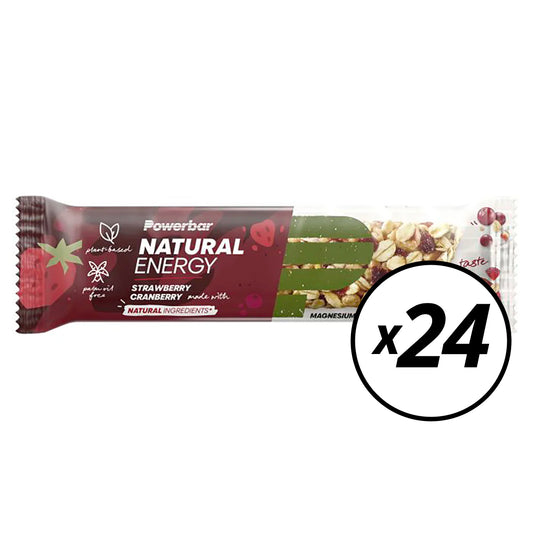 24 Barres Énergétiques POWERBAR NATURAL ENERGY (40 g) Fraise Canneberge - Date Courte