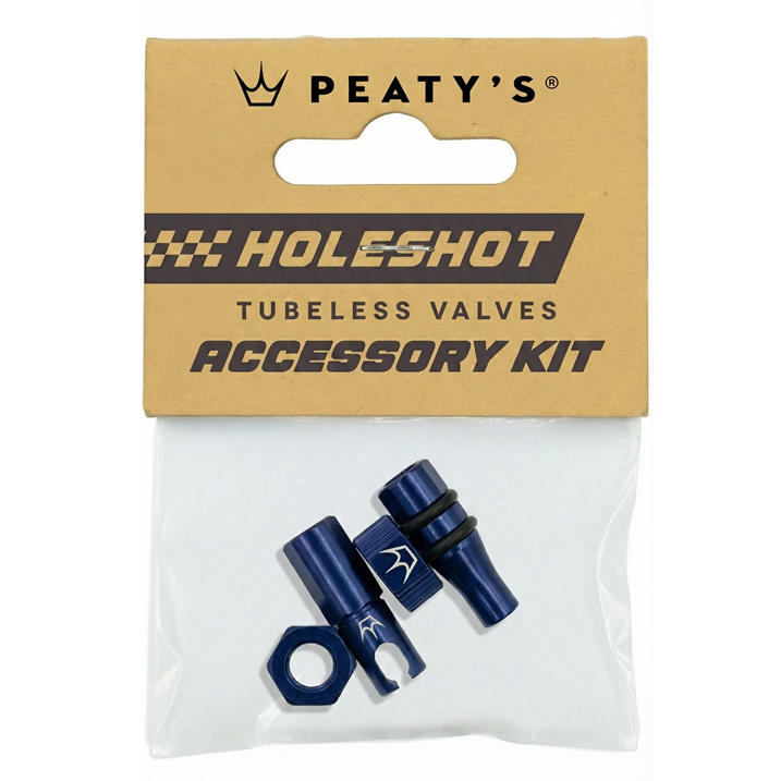 Kit Bouchons et Ecrous de Valves PEATY'S HOLESHOT FAST FLOW Bleu