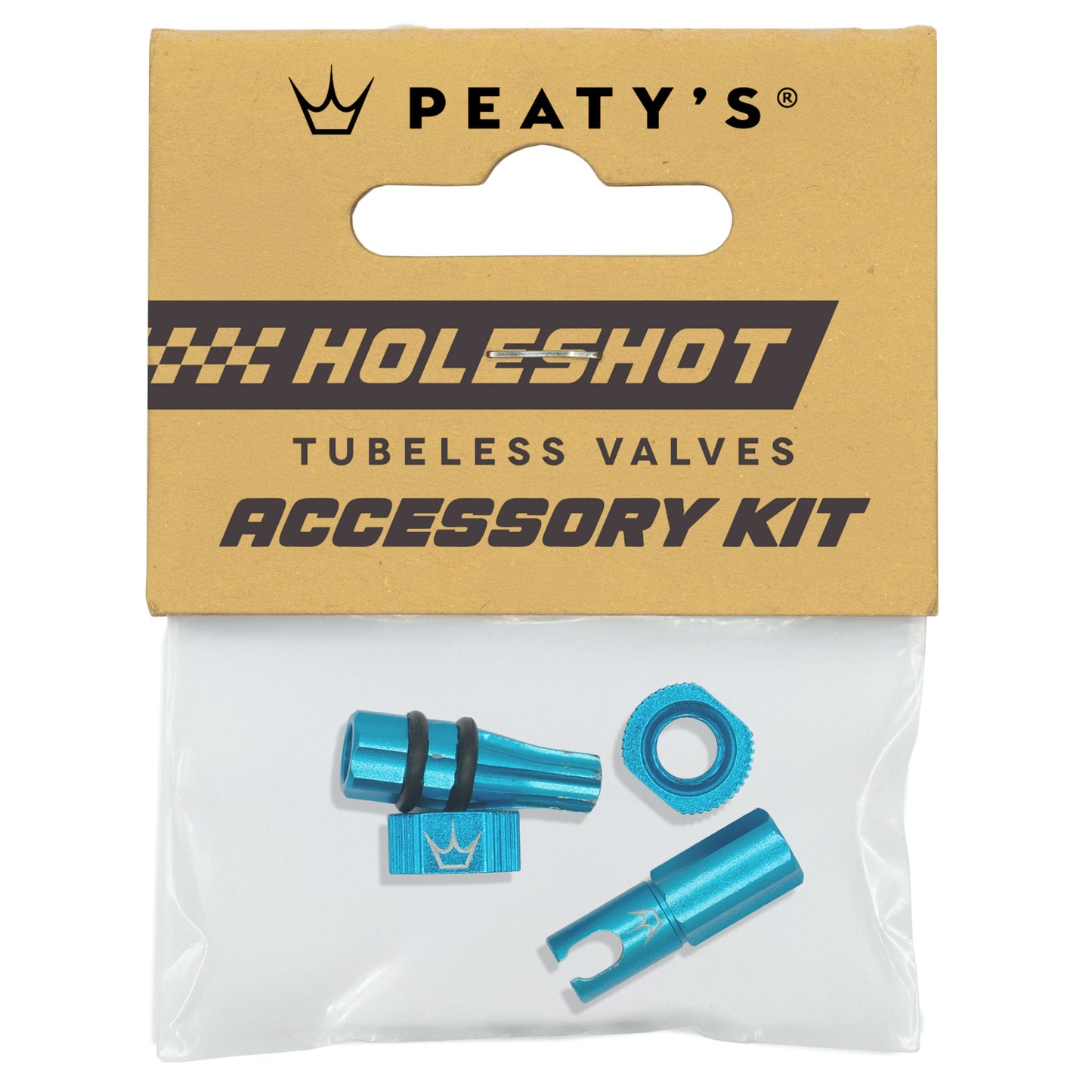 Kit Bouchons et Ecrous de Valves PEATY'S HOLESHOT FAST FLOW Turquoise
