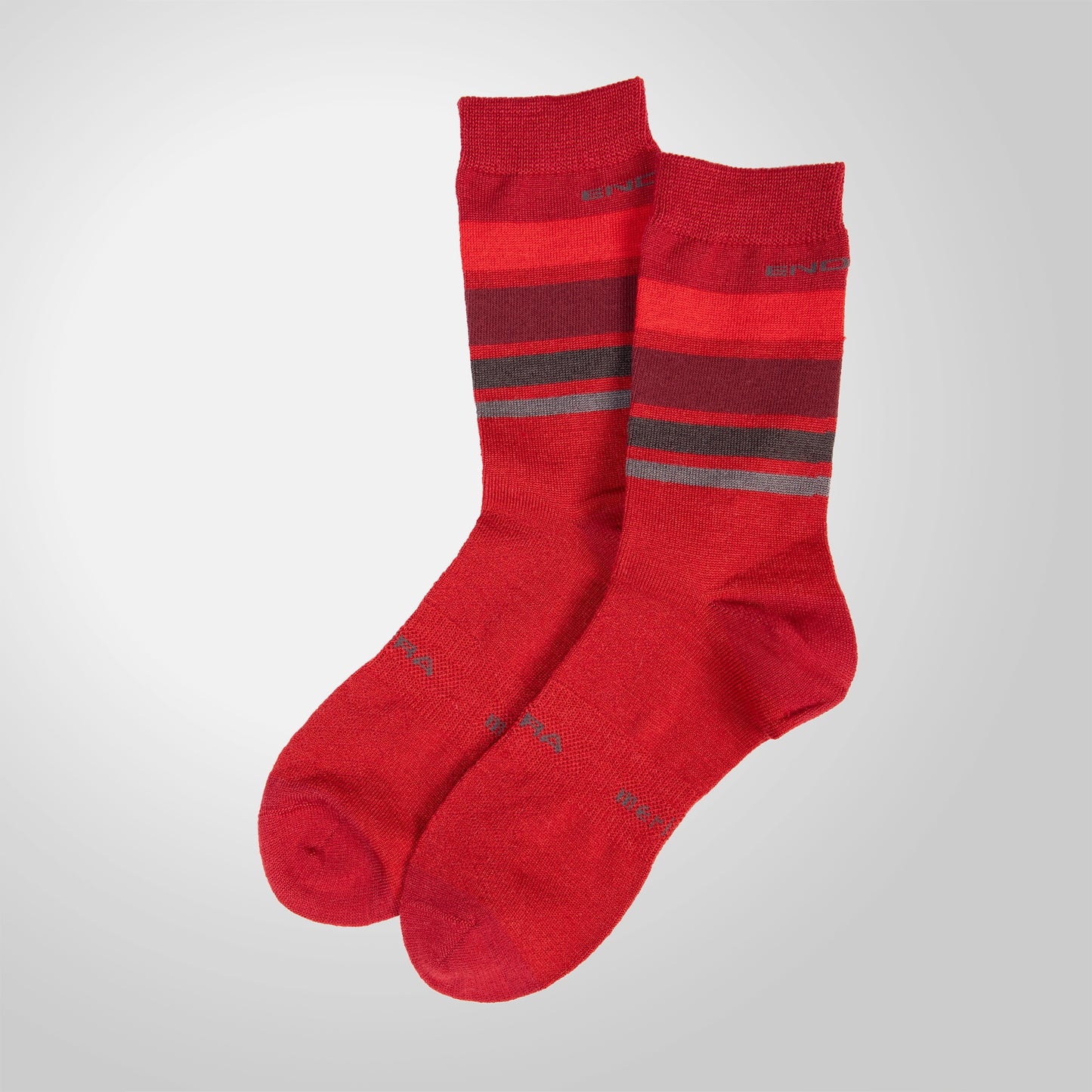 Chaussettes ENDURA BAABAA MERINO STRIPE Rouge