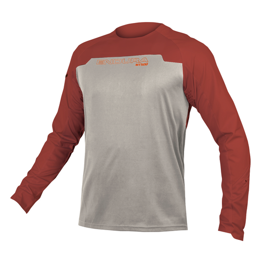 Maillot ENDURA MT500 BURNER Manches Longues Rouge 2025