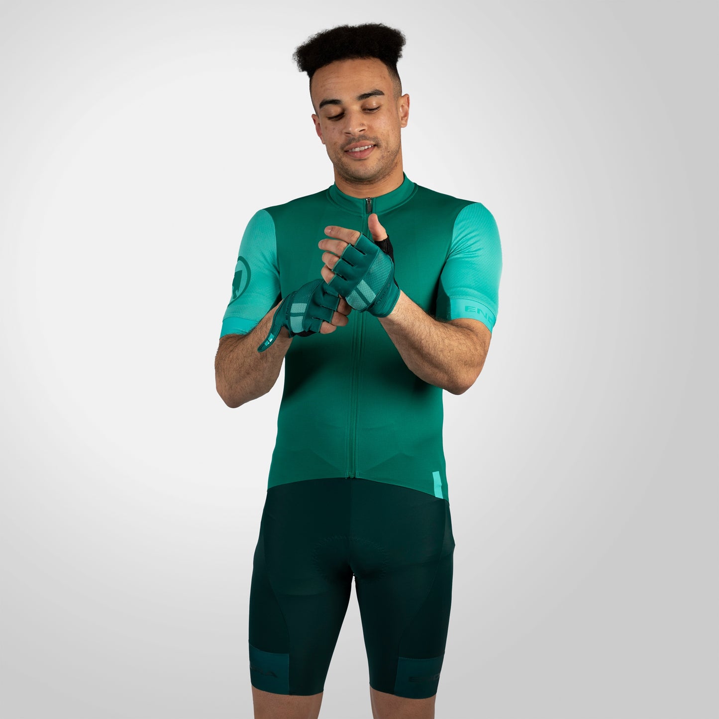 Maillot ENDURA FS260 Manches Courtes Vert/Turquoise