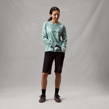Maillot ENDURA SINGLETRACK PRINT Manches Longues Femme Sage Green