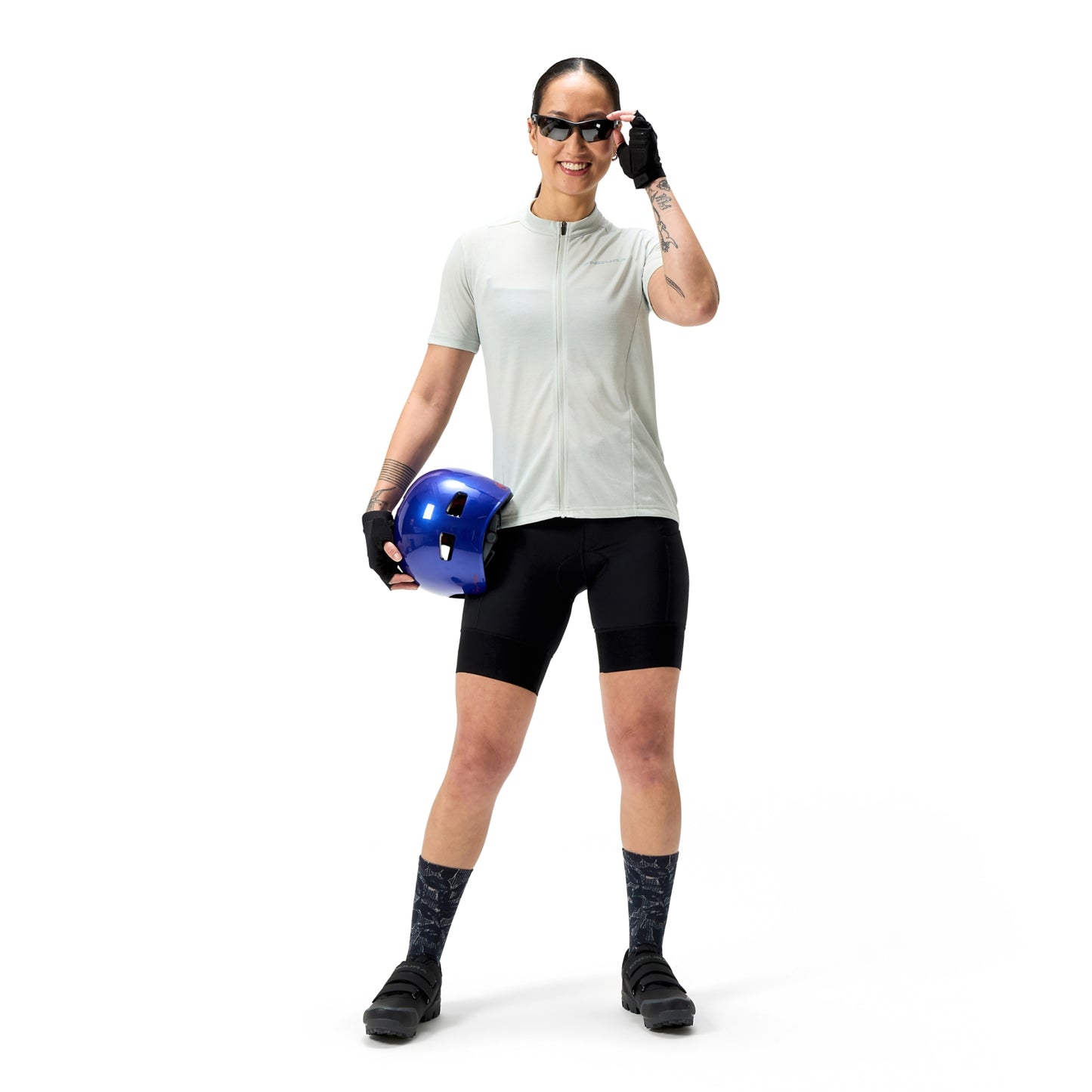 Maillot ENDURA LOOP ZIPPED Manches Courtes Femme Gris