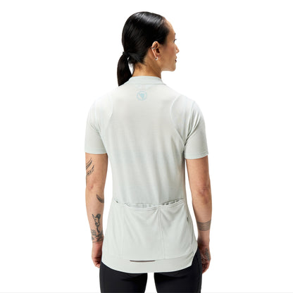 Maillot ENDURA LOOP ZIPPED Manches Courtes Femme Gris