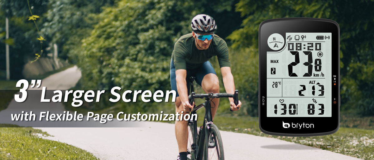 Compteur GPS BRYTON RIDER 17E — présentation de l’écran de 3 pouces et utilisation sur route