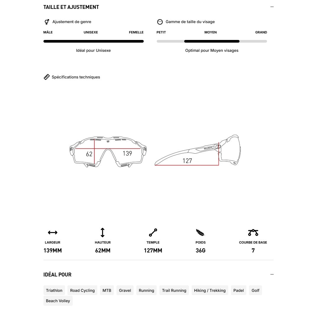 Lunettes RUDY PROJECT CUTLINE Blanc Verres RP Optics Multilaser Rose Gold