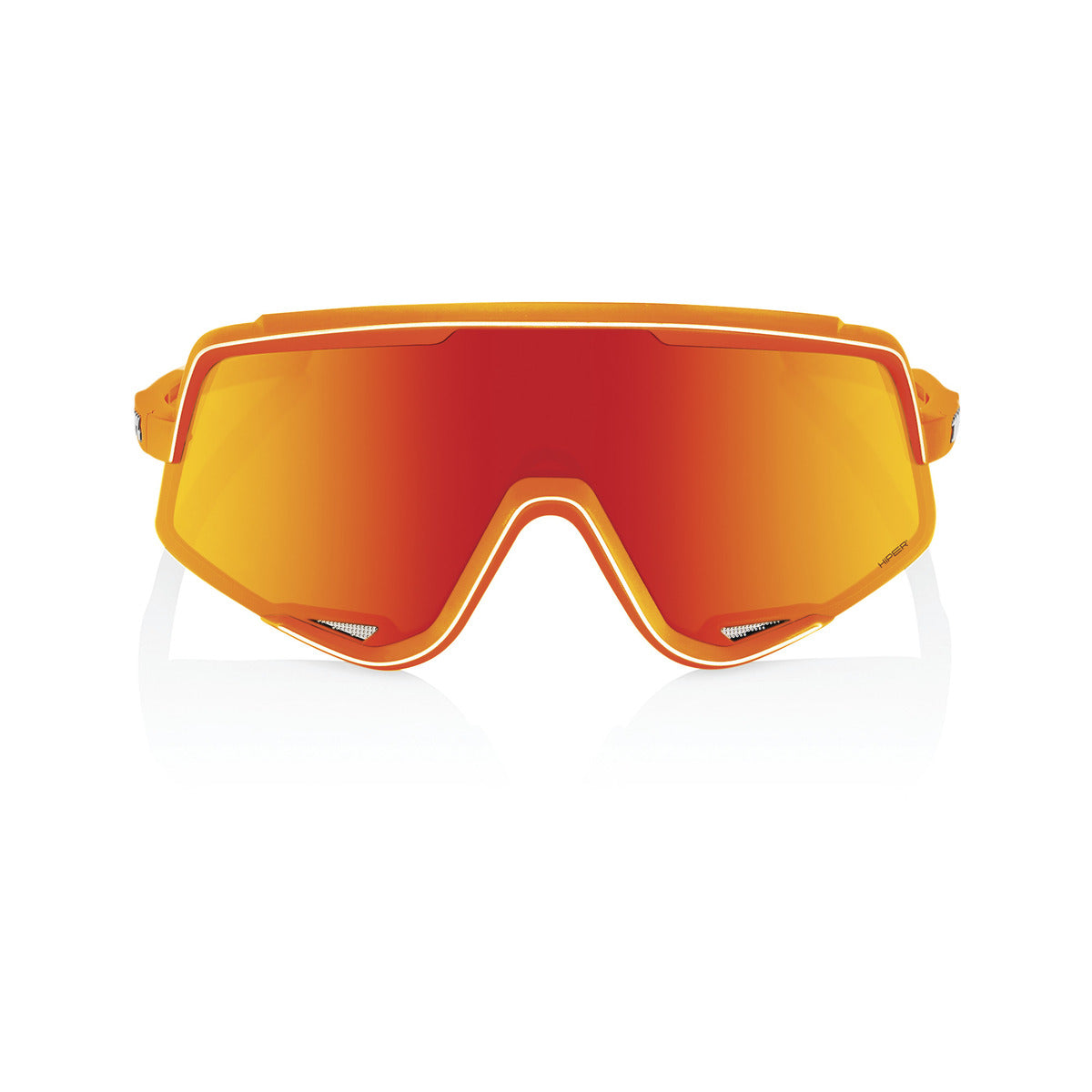 Lunettes 100% GLENDALE Soft Tact Neon Orange Hiper Mirror Rouge