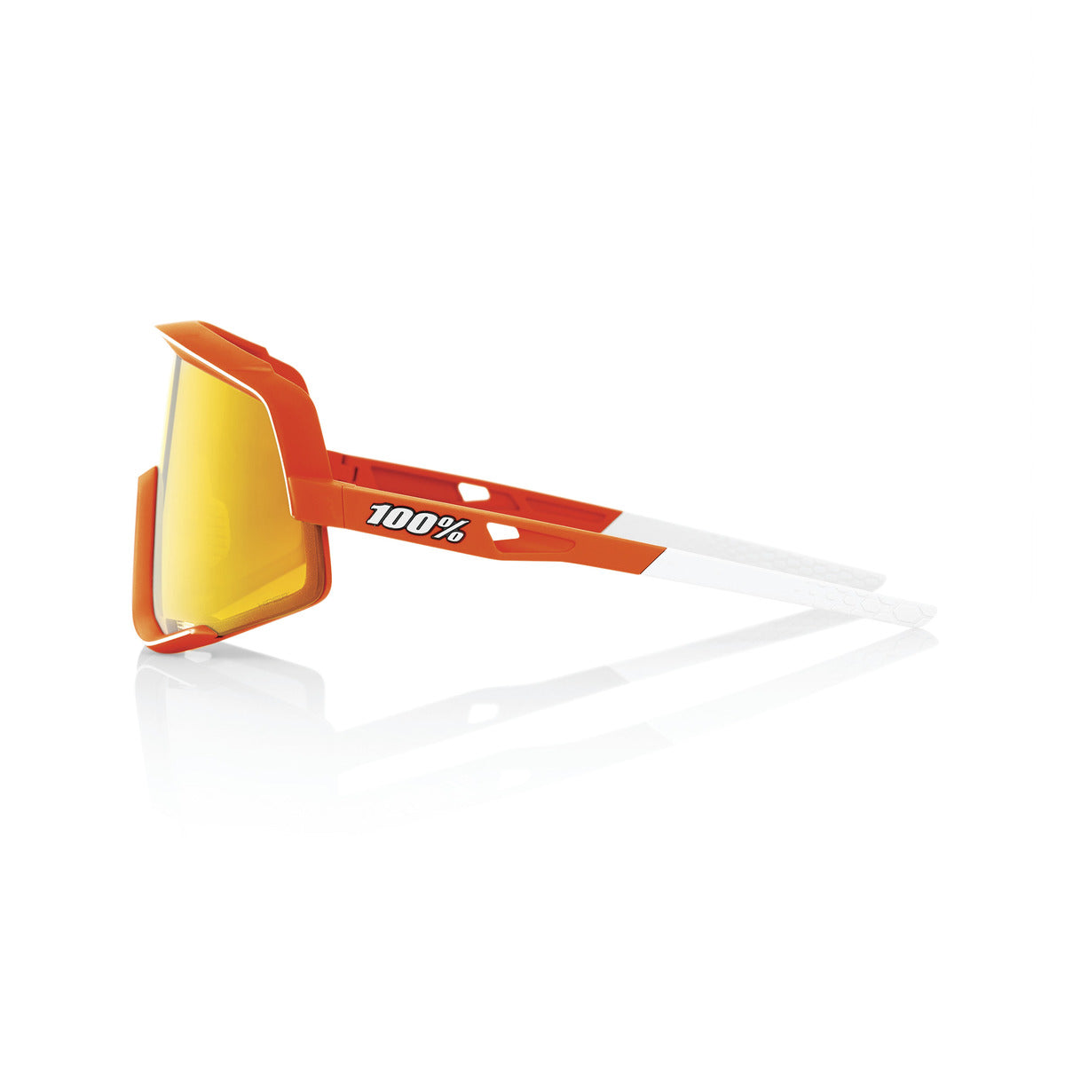 Lunettes 100% GLENDALE Soft Tact Neon Orange Hiper Mirror Rouge