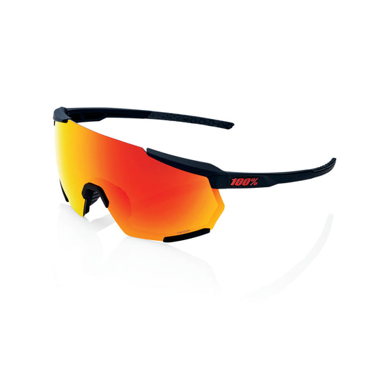 Lunettes 100% RACETRAP 3.0 Soft Tact Noir Hiper Multilayer Mirror Rouge