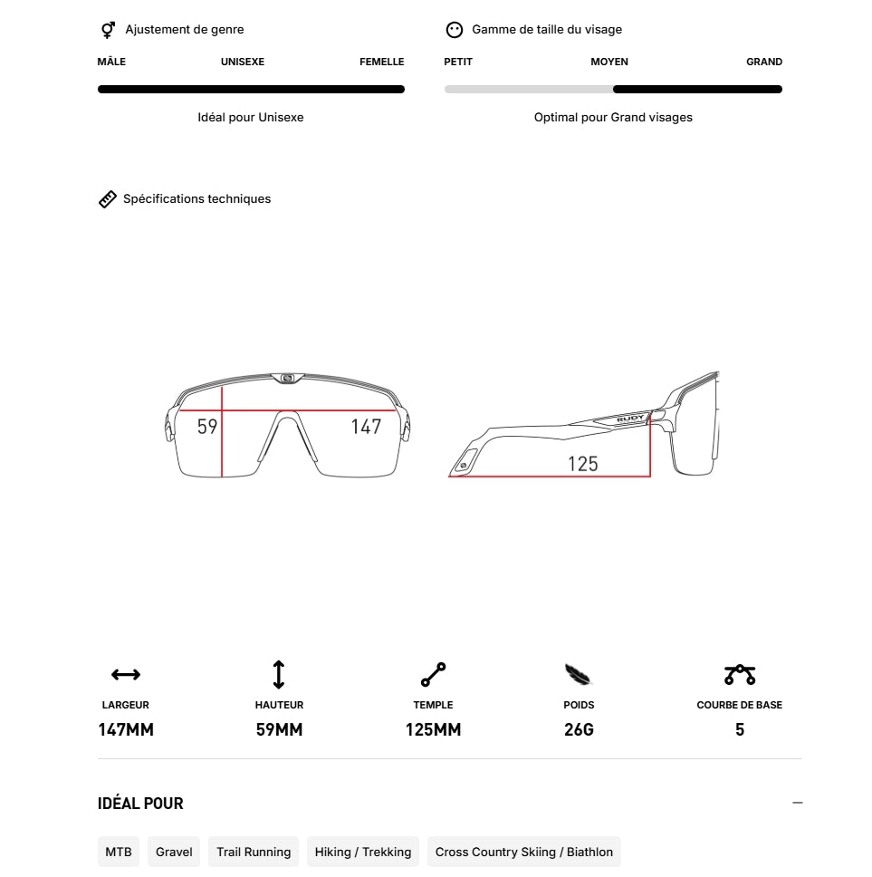 Lunettes RUDY PROJECT SPINSHIELD AIR Rose Verres RP Optics Multilaser Red