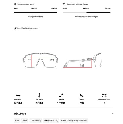 Lunettes RUDY PROJECT SPINSHIELD AIR Noir Matt Verres RP Optics Multilaser Bleu