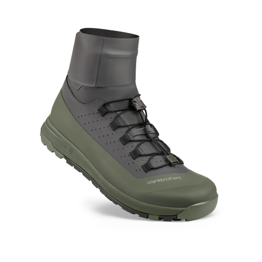 Chaussures VTT CRANKBROTHERS STAMP TRAIL SPEEDLACE SEAL Gris/Vert - vue 3/4