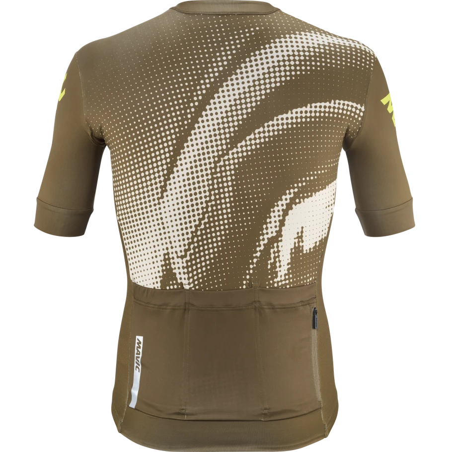 Maillot MAVIC AKSIUM GRAPHIC Manches Courtes Beige/Marron