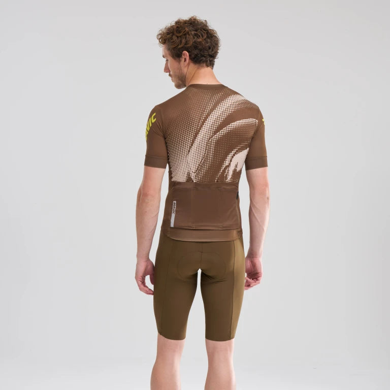 Maillot MAVIC AKSIUM GRAPHIC Manches Courtes Beige/Marron