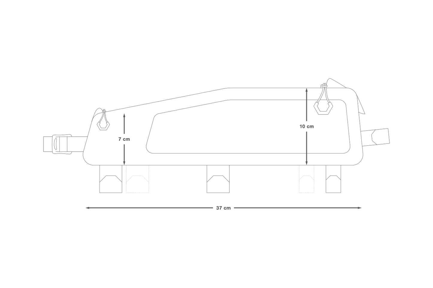 Sacoche de Cadre APIDURA BACKCOUNTRY LONG TOP TUBE PACK 1.8 L Noir/Gris