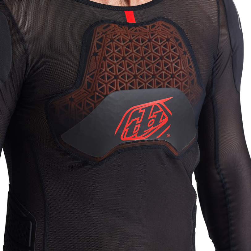 T-Shirt de Protection TROY LEE DESIGNS STAGE GHOST D3O Manches Longues Noir