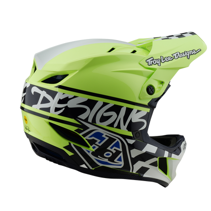 Casque VTT TROY LEE DESIGNS D4 POLYACRYLITE MIPS FIFTY 50 Jaune/Bleu