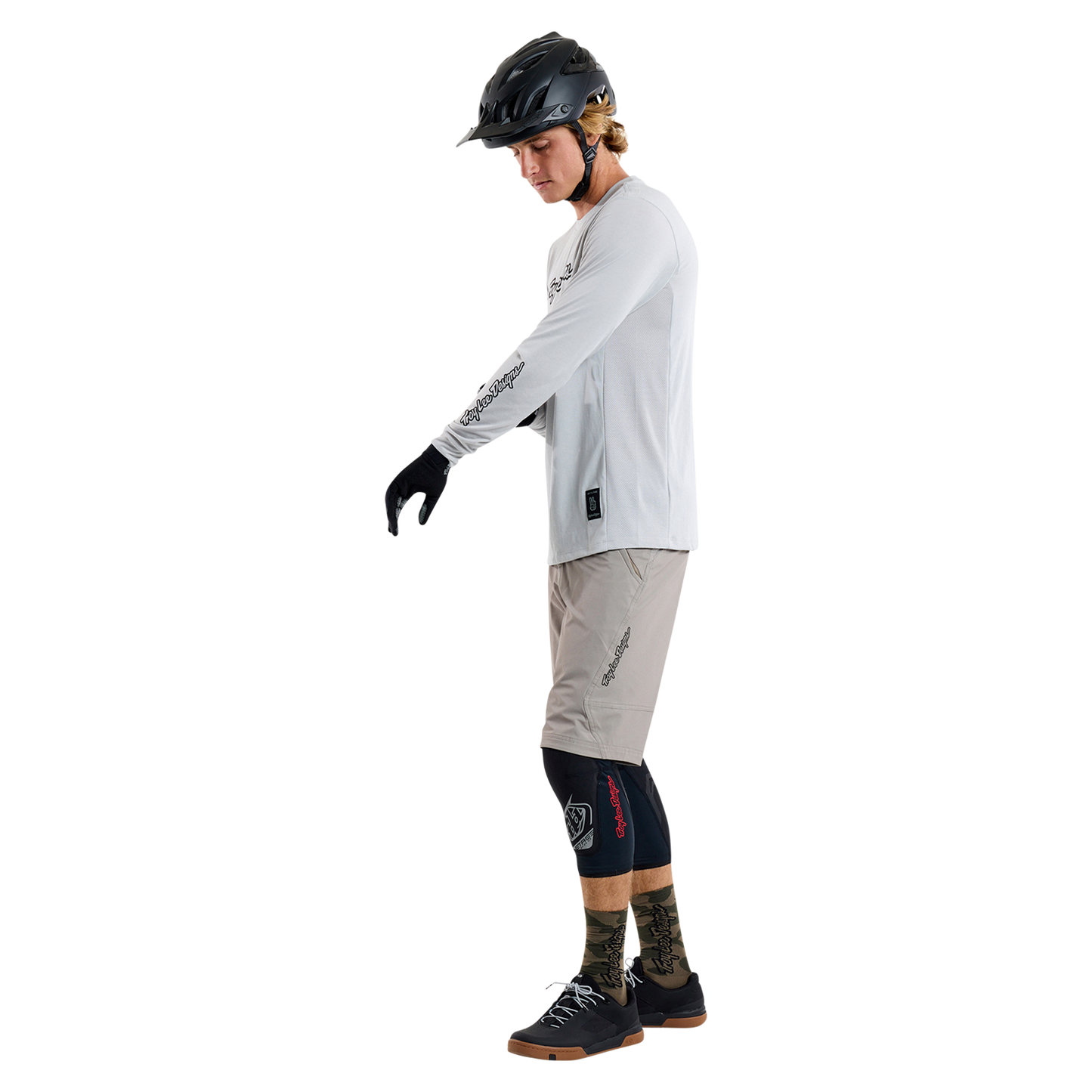 Maillot TROY LEE DESIGNS SKYLINE RIDE TEE SIGNATURE Manches Longues Gris 2025