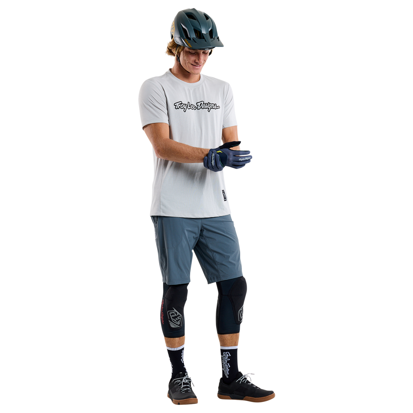 Maillot TROY LEE DESIGNS SKYLINE RIDE TEE SIGNATURE Manches Courtes Gris 2025