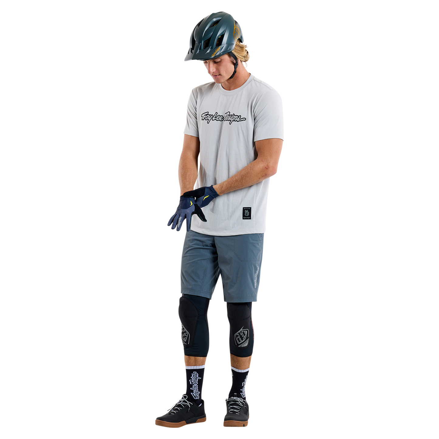 Maillot TROY LEE DESIGNS SKYLINE RIDE TEE SIGNATURE Manches Courtes Gris 2025