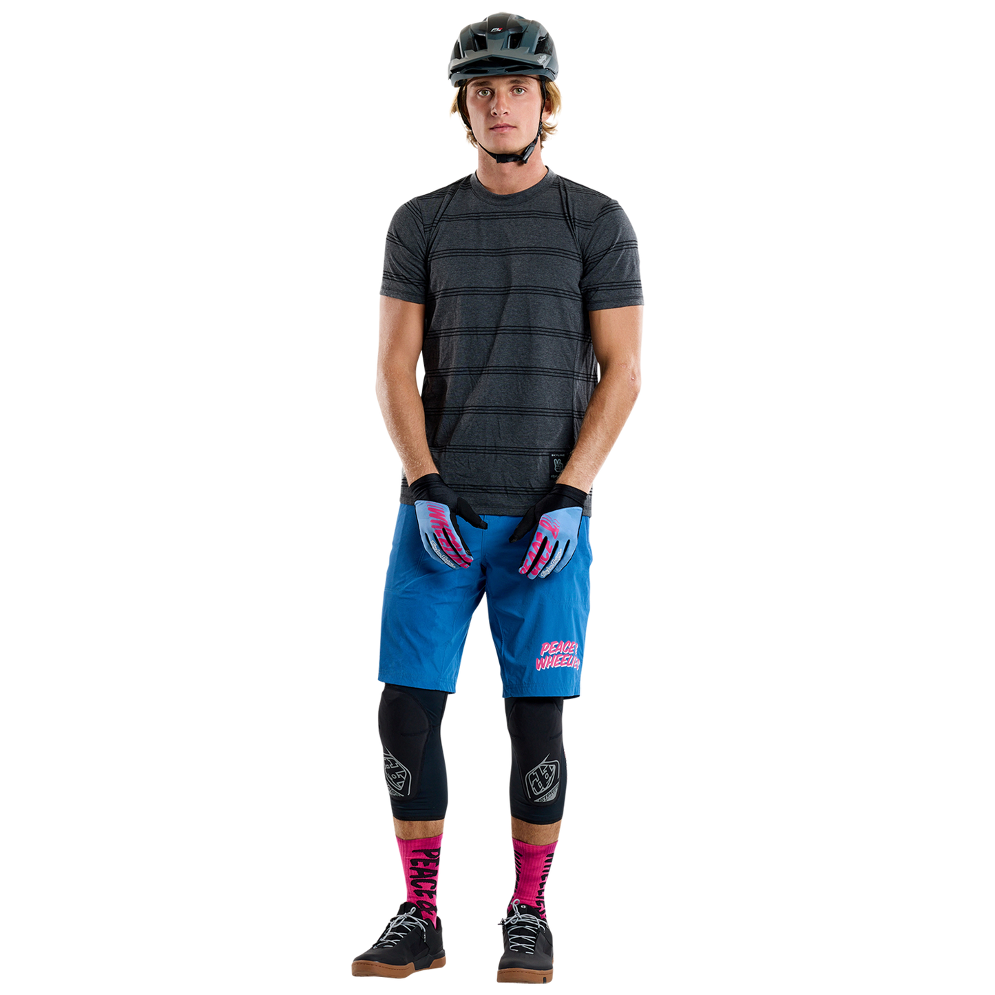 Maillot TROY LEE DESIGNS SKYLINE RIDE TEE WASH OUT Manches Courtes Gris 2025