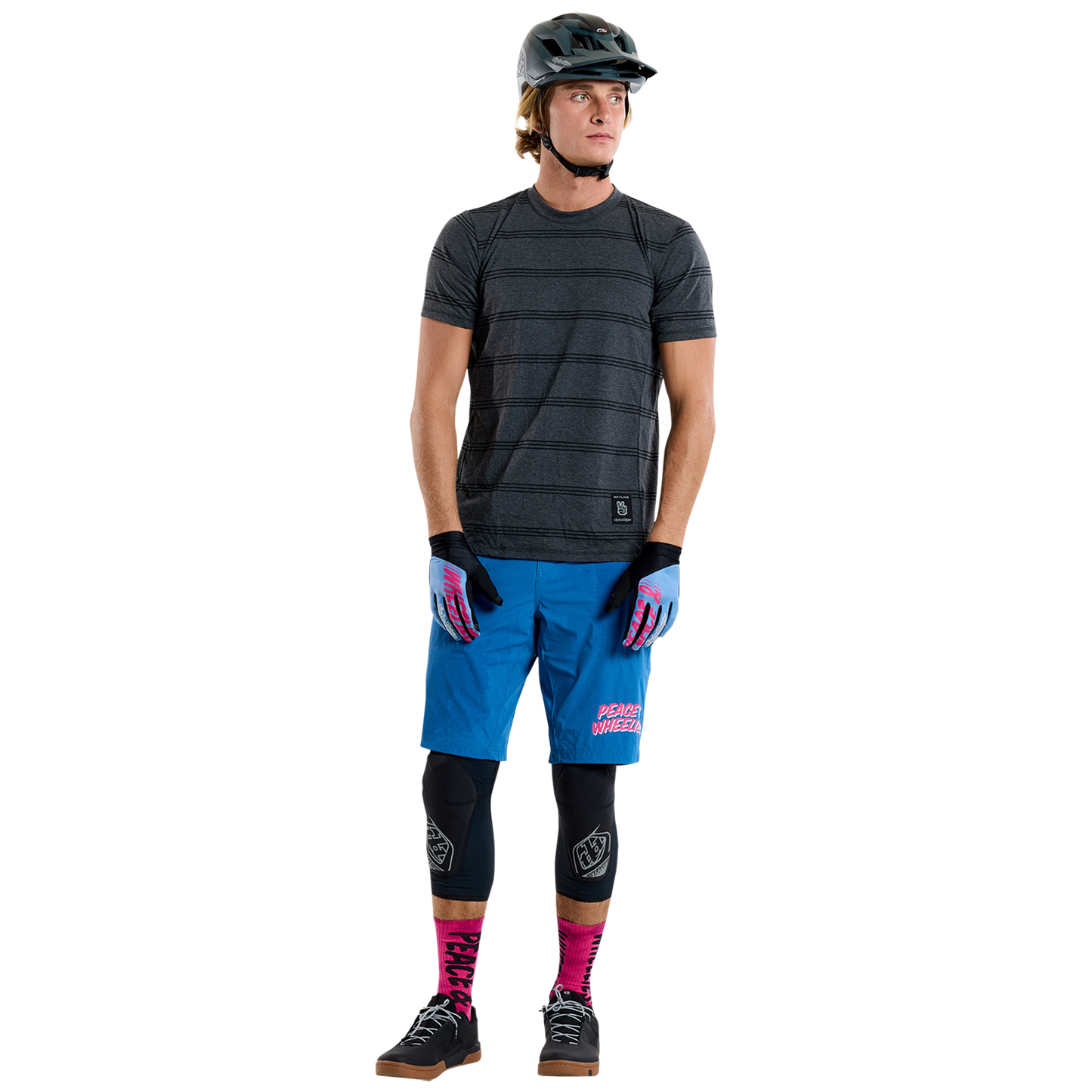 Maillot TROY LEE DESIGNS SKYLINE RIDE TEE WASH OUT Manches Courtes Gris 2025