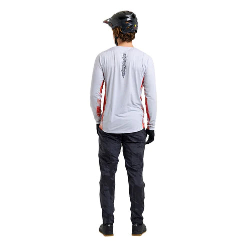 Maillot TROY LEE DESIGNS SKYLINE Manches Longues Blanc/Rouge