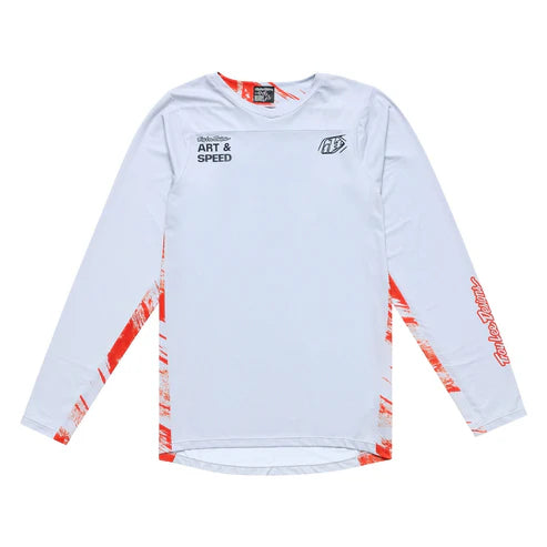 Maillot TROY LEE DESIGNS SKYLINE Manches Longues Blanc/Rouge