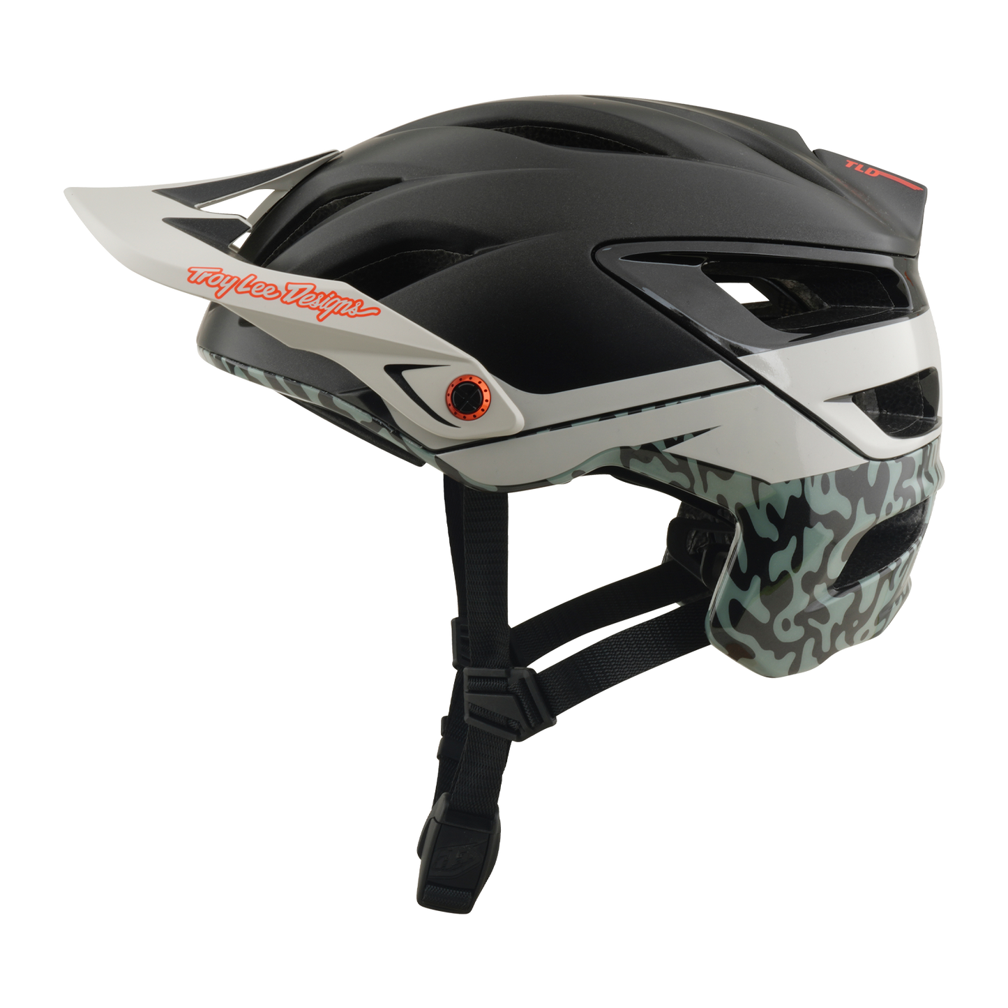 Casque VTT TROY LEE DESIGNS A3 MIPS HALO PUMICE Charcoal/Blanc