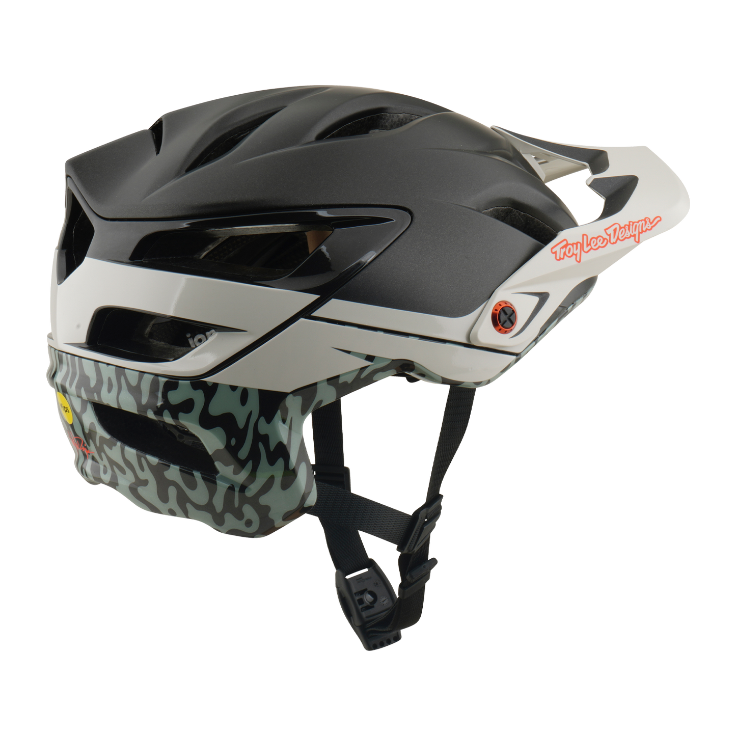 Casque VTT TROY LEE DESIGNS A3 MIPS HALO PUMICE Charcoal/Blanc
