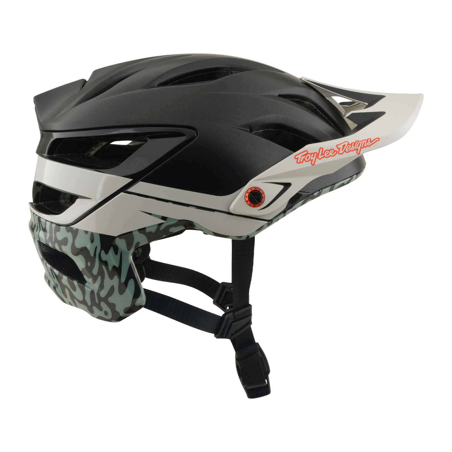 Casque VTT TROY LEE DESIGNS A3 MIPS HALO PUMICE Charcoal/Blanc