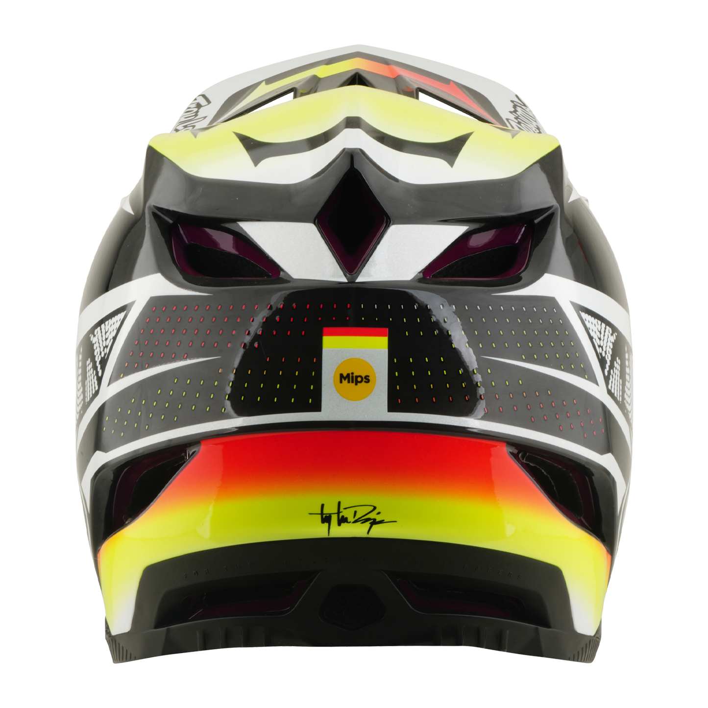Casque VTT TROY LEE DESIGNS D4 CARBON MIPS Lined Up Noir/Jaune