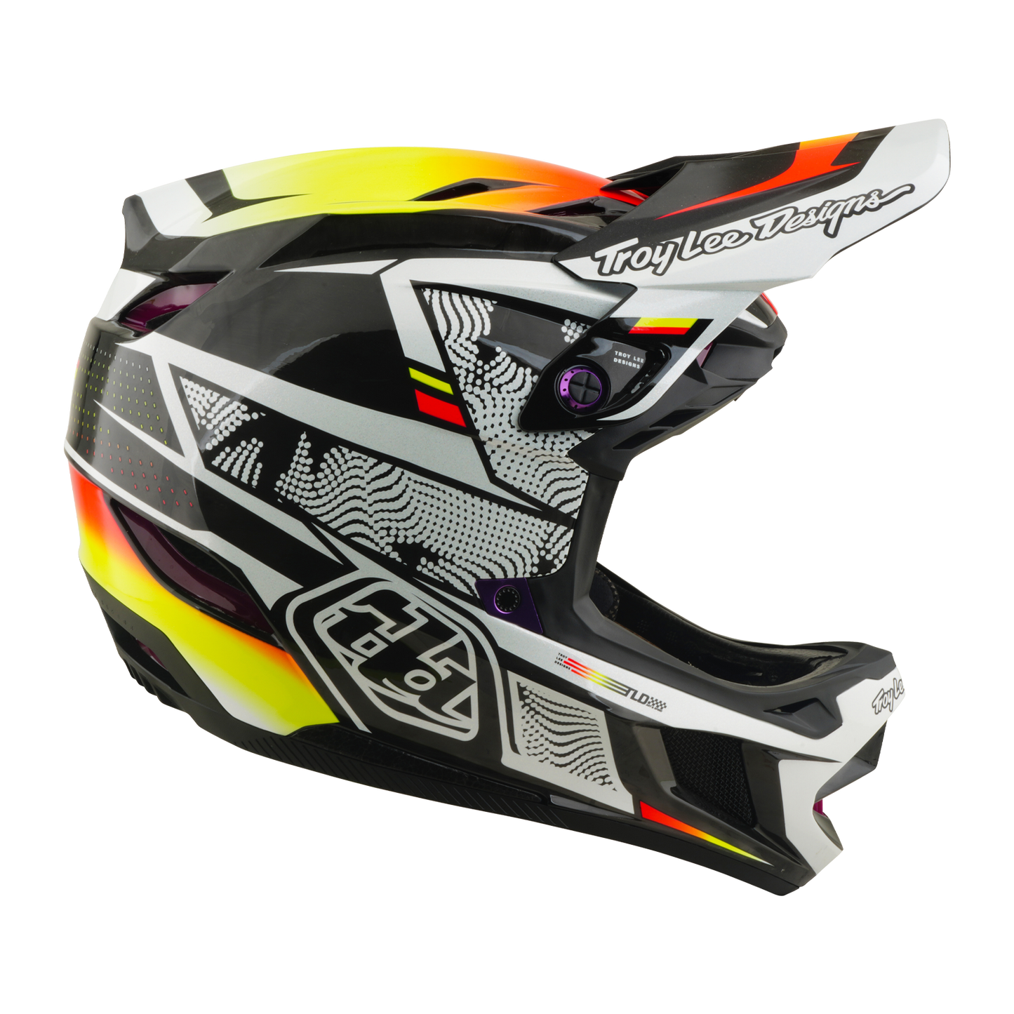 Casque VTT TROY LEE DESIGNS D4 CARBON MIPS Lined Up Noir/Jaune
