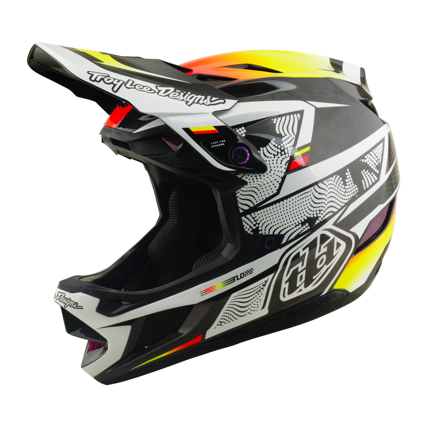Casque VTT TROY LEE DESIGNS D4 CARBON MIPS Lined Up Noir/Jaune