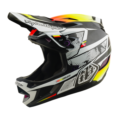 Casque VTT TROY LEE DESIGNS D4 CARBON MIPS Lined Up Noir/Jaune