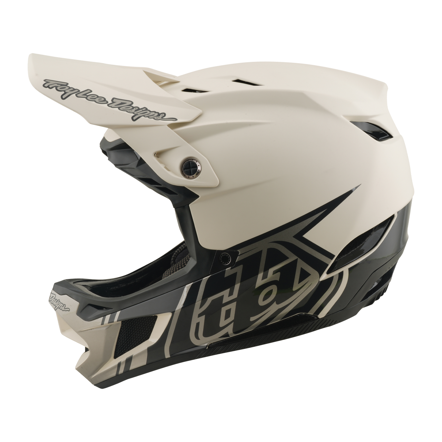 Casque VTT TROY LEE DESIGNS D4 COMPOSITE MIPS STEALTH PUMICE Blanc