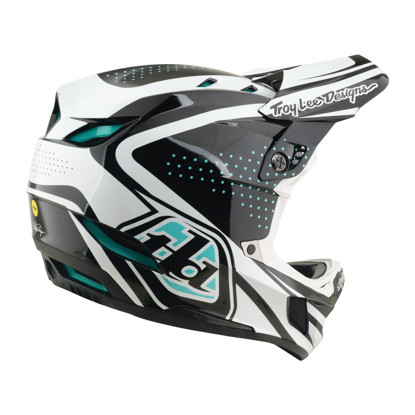 Casque VTT TROY LEE DESIGNS D4 POLYACRYLITE MIPS THE LINE Charcoal/Blanc