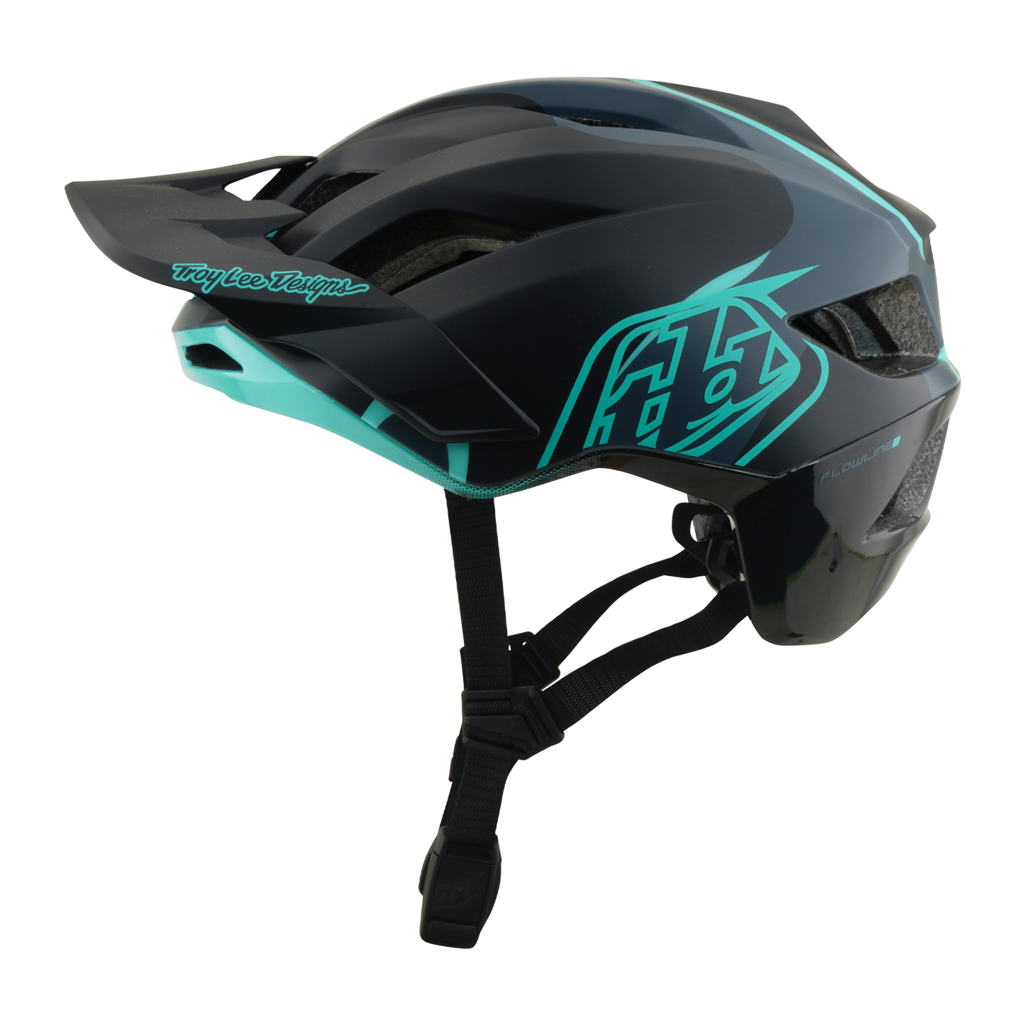 Casque VTT TROY LEE DESIGNS FLOWLINE SE MIPS BADGE Carbon/Bleu