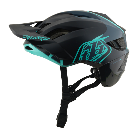 Casque VTT TROY LEE DESIGNS FLOWLINE SE MIPS BADGE Carbon/Bleu