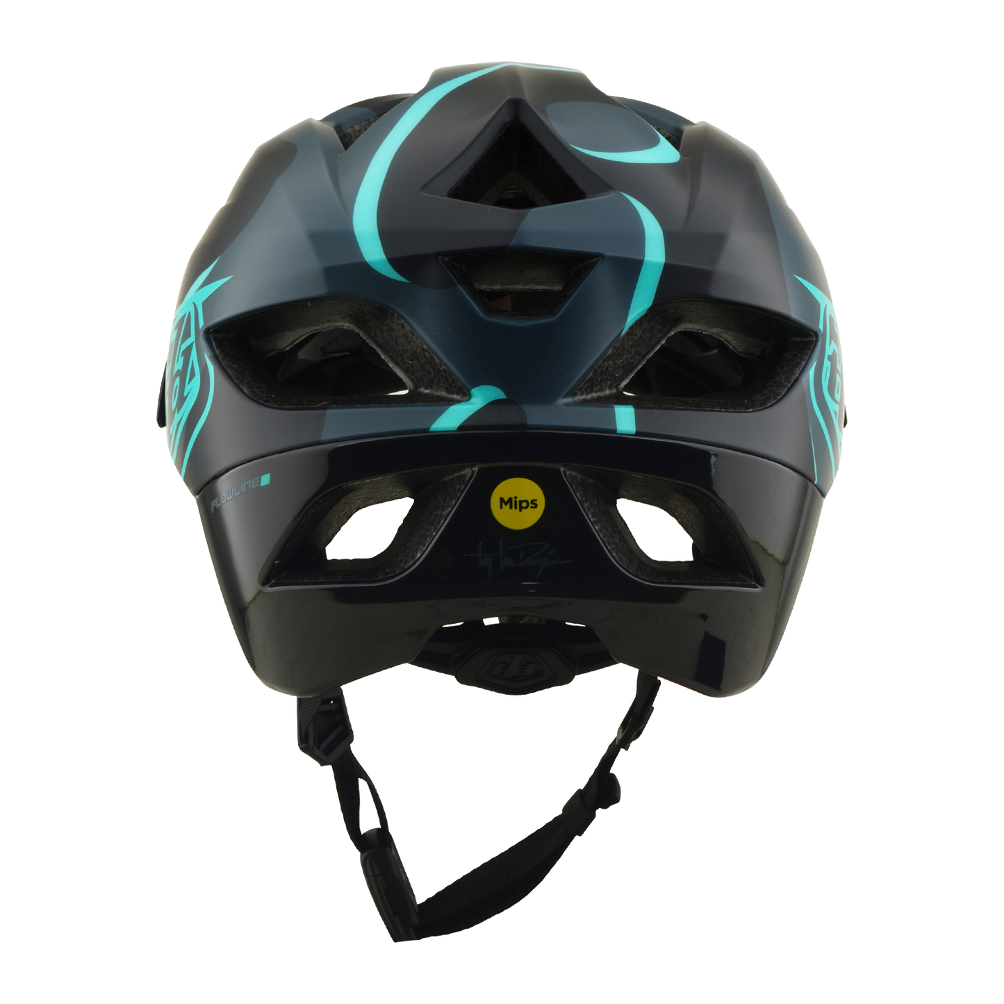 Casque VTT TROY LEE DESIGNS FLOWLINE SE MIPS BADGE Carbon/Bleu